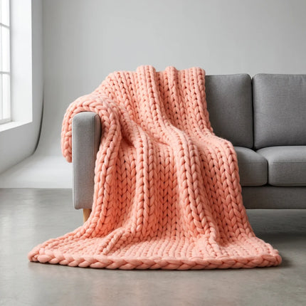 Plaid grosse maille acrylique xxl canapé maximaliste - Vue 4 - Plaid