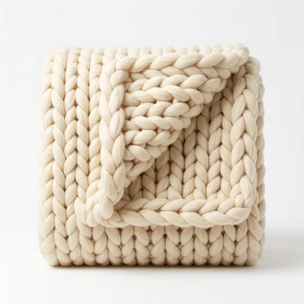 Plaid laine grosse maille luxe confortable - Vue 1 - Plaid