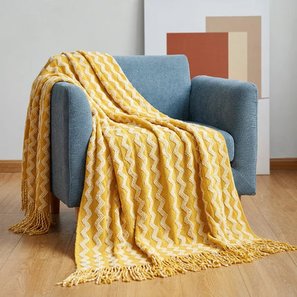 Plaid laine jacquard style nordique chaleureux - Vue 2 - Plaid