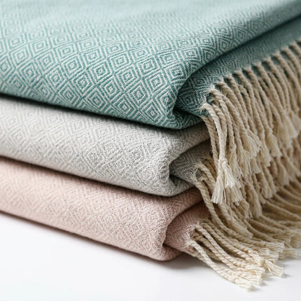 Plaid laine scandinave 125x200 cm - Vue 2 - Plaid