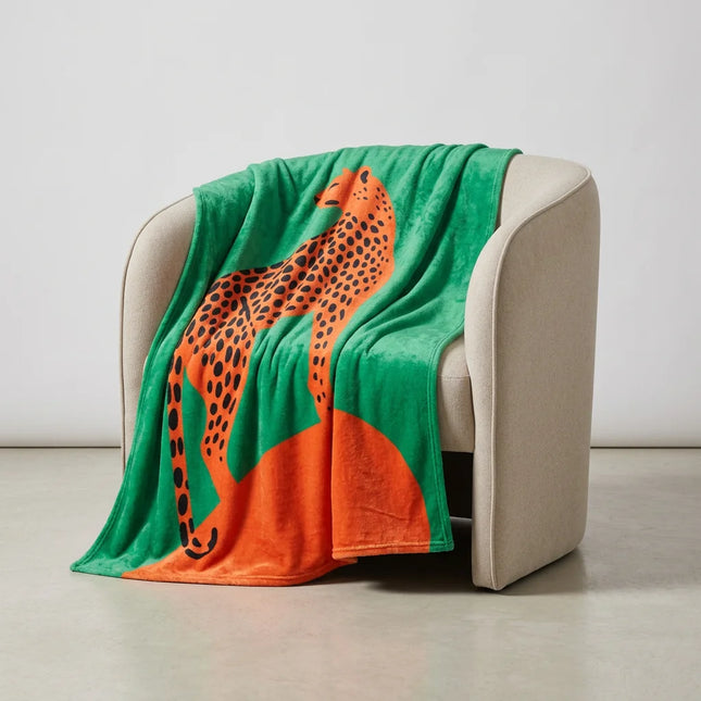 Plaid polaire motif tigre doux et confortable - Vue 4 - Plaid